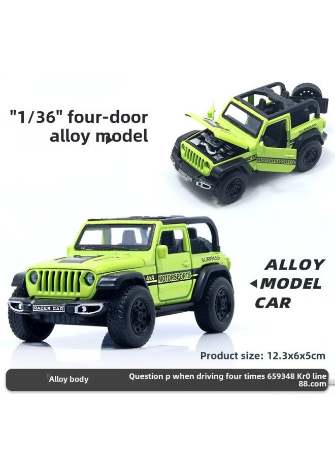 Simulation Alloy Car Model Huili Children's Toy Car 3-year-old Boy Doll Machine Toy Ornaments Wholesale-Color: Four Animal Husbandry Convertible Version Green - Image 1